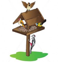 stock-vector-birds-on-feeder-vector-illustration-100824619