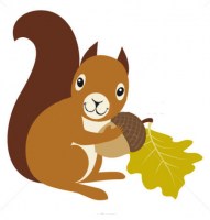 stock-vector-squirrel-with-acorn-and-oak-leaf-on-white-background-86490016
